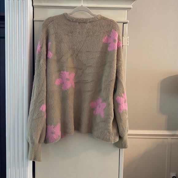 DAVI & DANI Pink and Tan Open-Front Cardigan - Picture 2 of 2